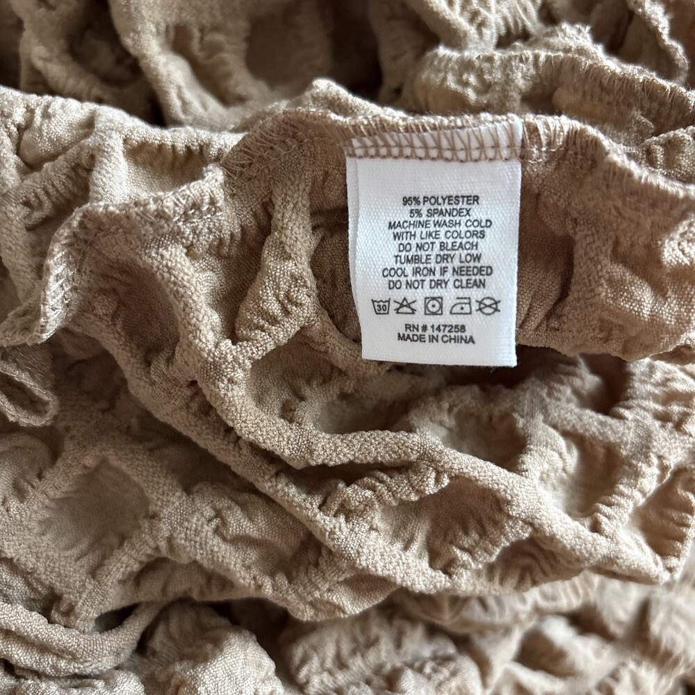 Simply Southern Bubble Maxi Dress Women's Large Tan Gauze Prairie Coastal Flowy - Picture 10 of 10